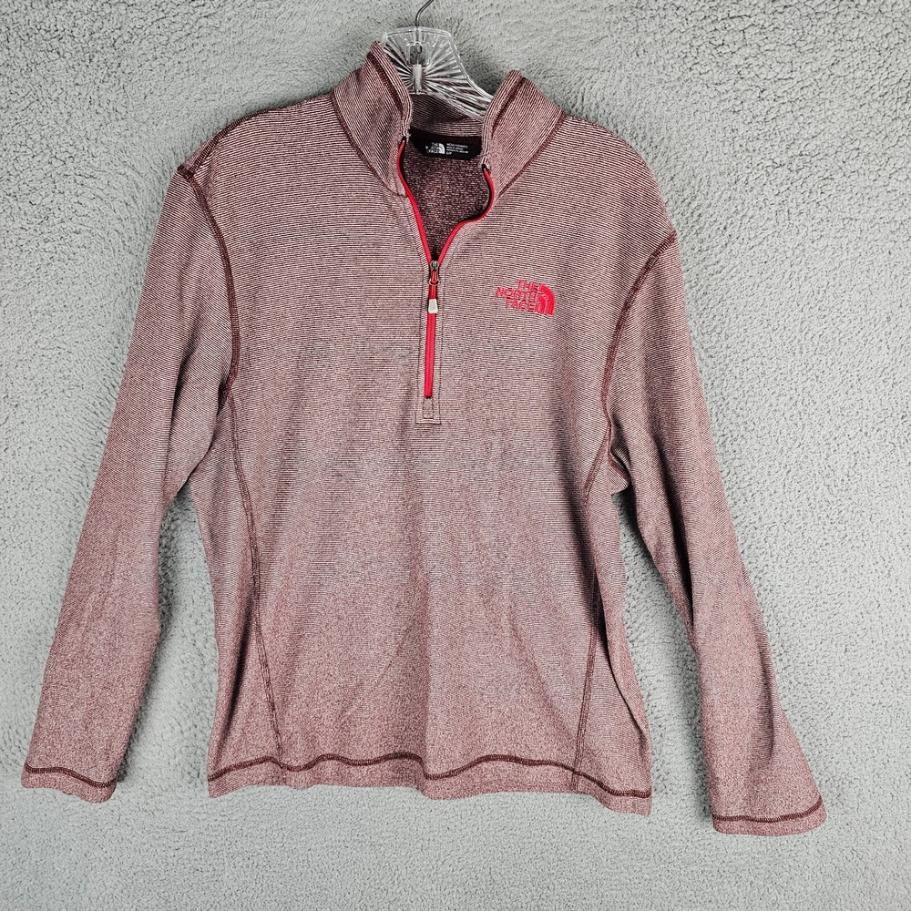 The North Face Pullover Mens Small Red 1/4 Zip Fleece Hiking NF0A2SUK